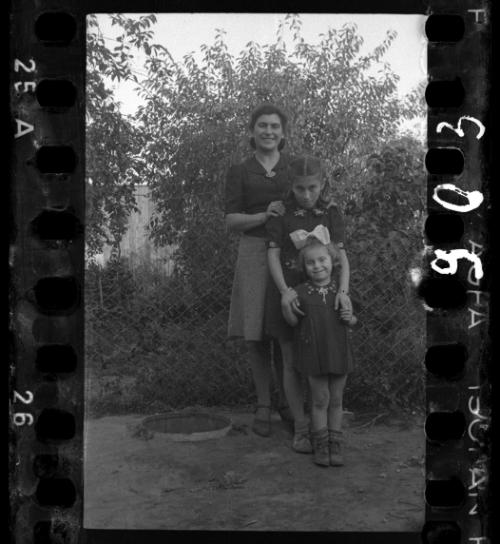 Mother with two girls