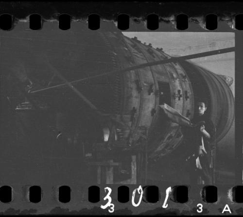 Workers in the leather factory
