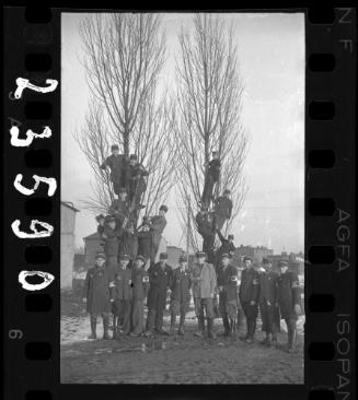 Members of the Jewish police force performing for the camera