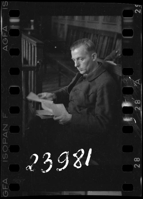 Hans Biebow, former head of the Lodz Ghetto's German administration, during his trial