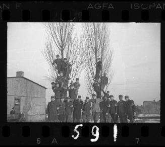 Members of the Jewish police force posing for the camera