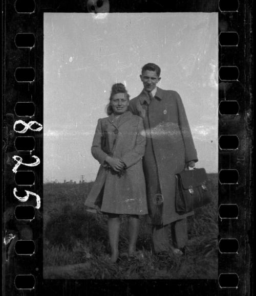Couple in fall coats