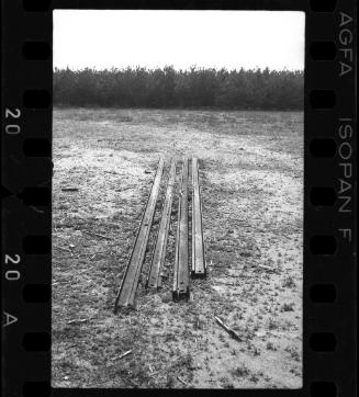 Field with rails in the ghetto after liberation