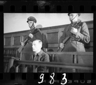 Hans Biebow, former head of the Lodz Ghetto's German administration, during his trial