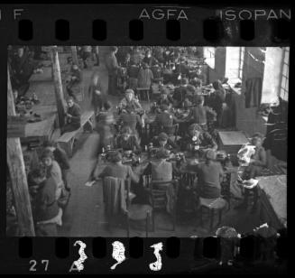 Aerial view of women sewing in a workshop ("ressort") in the ghetto