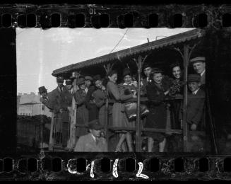 Jewish policemen and residents on a tram