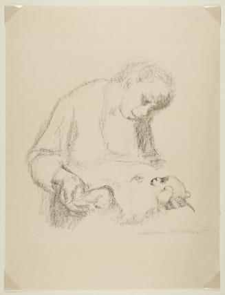 Junge Mutter mit Saeugling