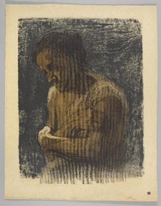 Halbfigur einer Frau mit verschränkten Armen