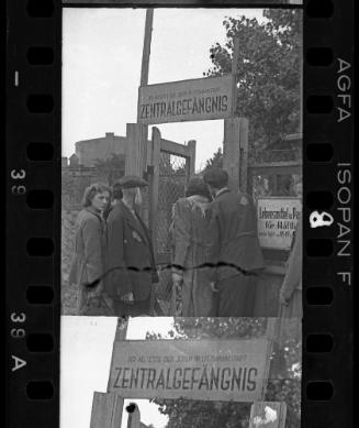 “Zentralgefangnis”, residents assembled for deportation, (Farewell at the prison gates at on Czarnecki Street),  Lodz Ghetto