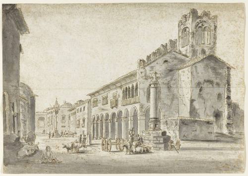 View of an Italian Town Centre, Verona (?)