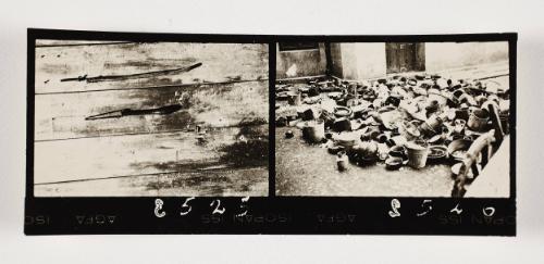 Lodz Ghetto Folio: contact print with 2 frames -  negative Nos.525 & 526
