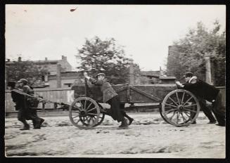 Boys pushing cart, Lodz Ghetto