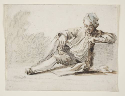 Reclining Man Smoking a Pipe