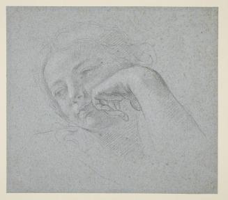 A Young Girl Resting Her Head on Her Hand