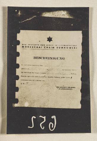 Contact Print #925 from page #15 in Lodz Ghetto Contact Album