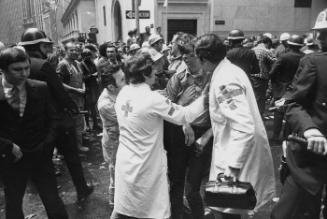 Peace Demonstration with Hard-Hat Attack, Wall Street, New York