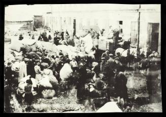 Residents sorting sacks