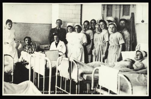 Group portrait with hospital staff and Dr. Dribin