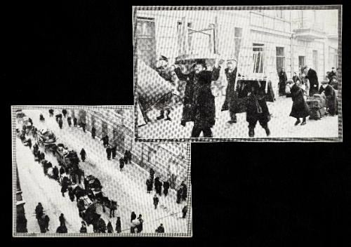 “The Jews of Lodz are carrying their belongings into the Ghetto.” (p.9)