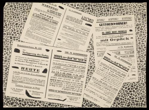 Montage with No.414, 422, 421, and Attention Ghetto Residents