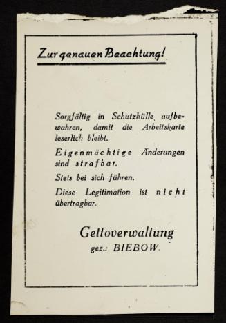 Official warning/instructions on procedure