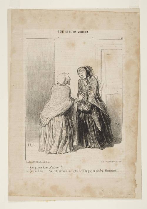 -Mon pauvre Azor qu’est mort! –Qué malheur... faut vite envoyer une lettre de faire part au général Grammont! from Tout ce qu’on voudra