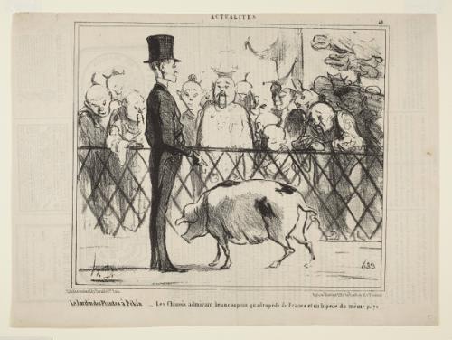 Le Jardin des Plantes à Pékin: Les Chinois admirant beaucoup un quadrupède de France et un bipède du même pays from Actualités