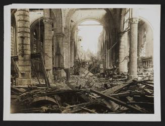 The interior of a church at Ypres which offers still another testimony to German ruthlessness