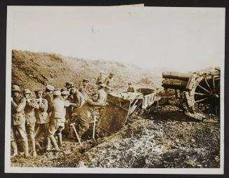 Clearing the ground for a howitzer position