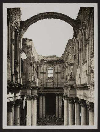Interior of Arras Cathedral wrecked by Boche shell fire
