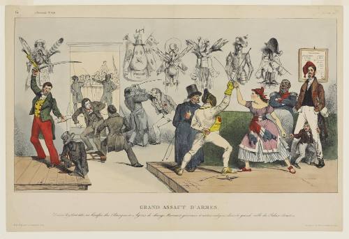Grand Assaut D'armes, Plate 246-247 from La Caricature, No. 119, Feb. 14, 1833