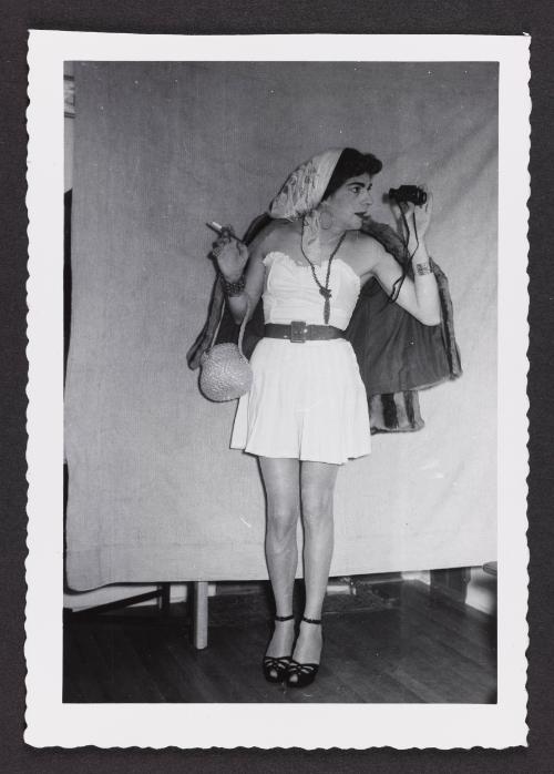 [Susanna with binoculars, location unknown]
