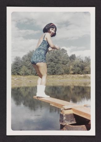 [Lili diving, Casa Susanna, Hunter, NY]
