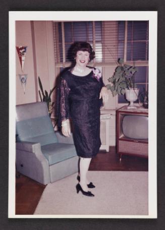 [Bobbie (from Chicago) in a black dress, location unknown]
