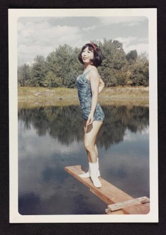 [Lili on the diving board, Casa Susanna, Hunter, NY]
