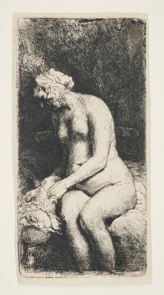 Woman Bathing her Feet at a Brook