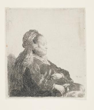 The Artist's Mother Seated in an Oriental Headdress: Half Length