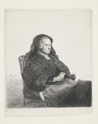 The Artist's Mother Seated at a Table, Looking Right: Three Quarter Length