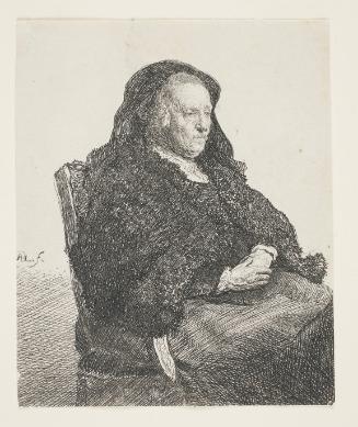 The Artist's Mother Seated at a Table, Looking Right: Three Quarter Length