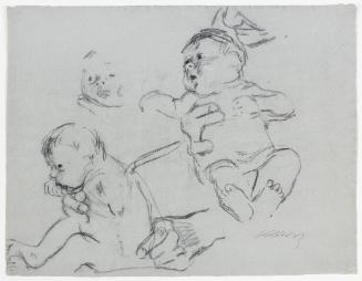 Drei Sauglingsskizzen (recto)
