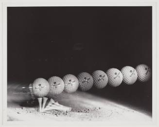 multiflash: golf club strikes ball