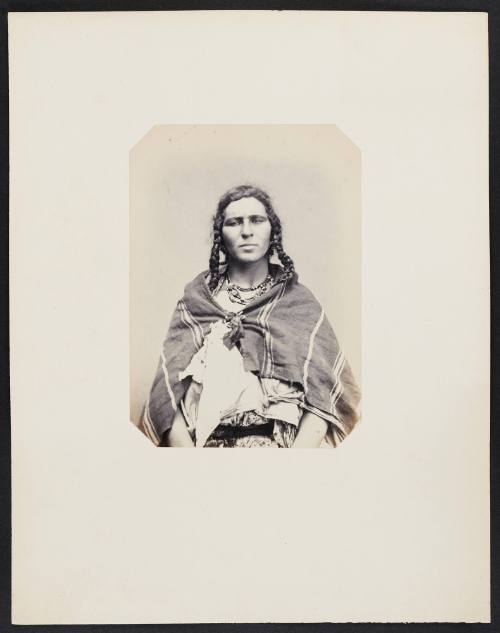 266. Echahla Ben Ehbala (26 years old) Arab woman of the Ilbarnia tribe (Constantine province). Height: 1m, 60cm – Black hair and eyes (Arab father and mother). Photographed in Paris.