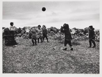 Playing ball at camp