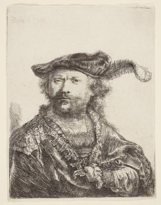 Self Portrait in a Velvet Cap with Plume