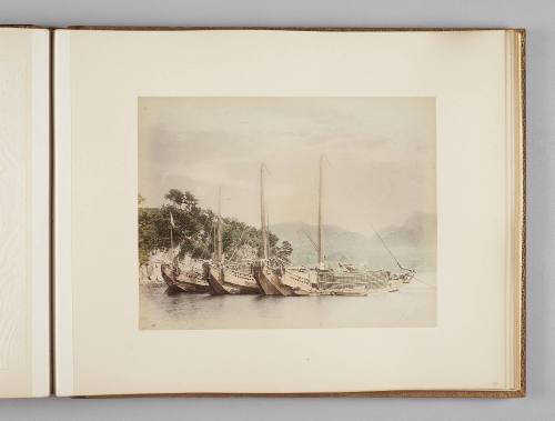 [Ships docked in a bay]   from Views of Tokyo, Nikko, Yokohama
