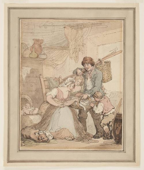 A Fisherman Returning Home to His Family