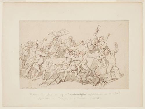 Dr. Syntax is Upset in Endeavouring to Apease a Combat between a Tragic and Comic Author