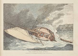 Six Coloured Etchings Views From Nature: Irish Packet in a Gale of Wind
