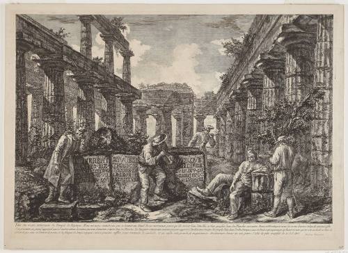 Frontispiece: View showing the remains of the interior of the temple of Neptune...from the Différentes vues de Pesto (Different views of Pesto)