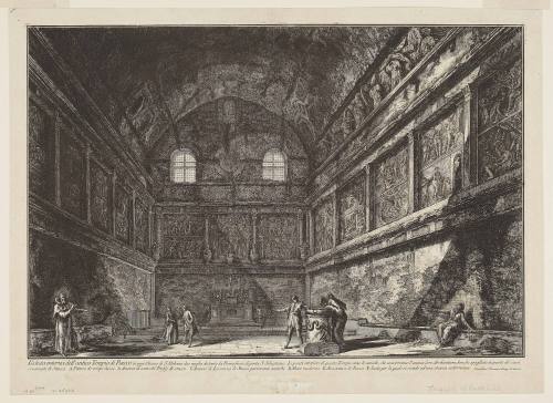Interior view of the ancient temple of Bacchus, now the church of S. Urbano, two miles from Rome...from the Vedute di Roma (Views of Rome)